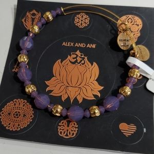 Alex and Ani Purple Swarovski Crystal beaded brac